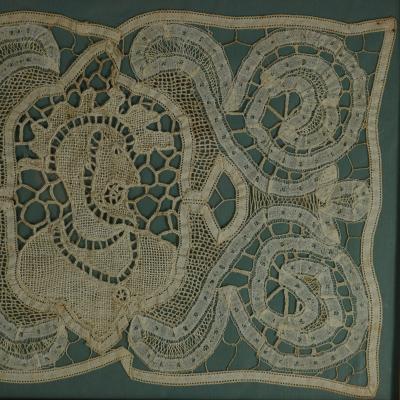 Circa 1700 Lace Embroidered Picture