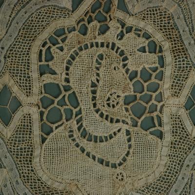 Circa 1700 Lace Embroidered Picture