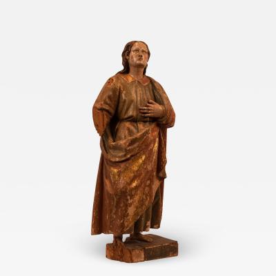 Circa 1700 Large Carved Wood Spanish Colonial Saint Joseph