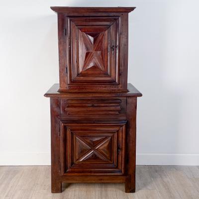 Circa 1700 Small Early French Buffet Deux Corps