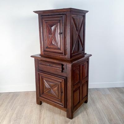 Circa 1700 Small Early French Buffet Deux Corps