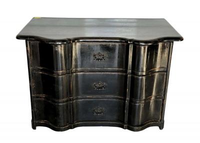 Circa 1730 Ebonized Louis XIV Arbalette Commode from Switzerland