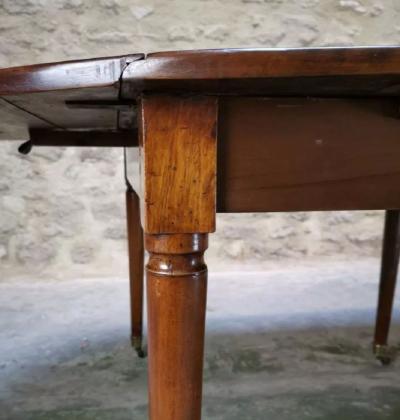 Circa 1760 Louis XVI Walnut Extension Dining Table with 3 leaves