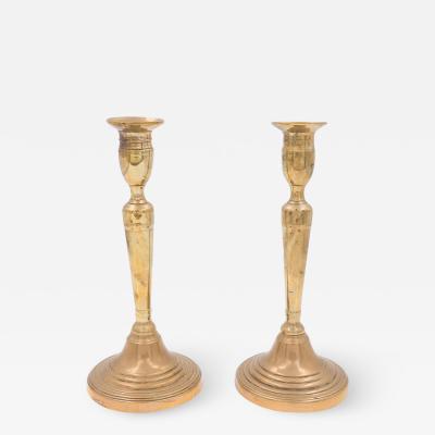 Circa 1770 George III Brass Candlesticks United Kingdom A Pair