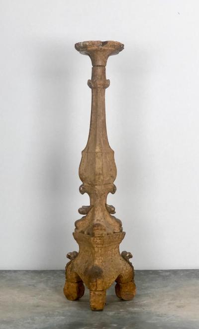 Circa 1780 Baroque Silver Gilt Pricket Italy