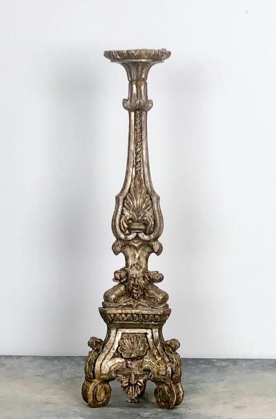 Circa 1780 Baroque Silver Gilt Pricket Italy