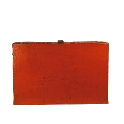 Circa 1780 Chinese Export Red Leather Trunk