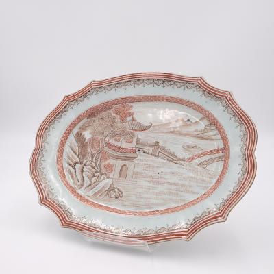 Circa 1780 Chinese Export Rouge de Fer Porcelain Plate
