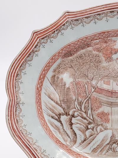 Circa 1780 Chinese Export Rouge de Fer Porcelain Plate