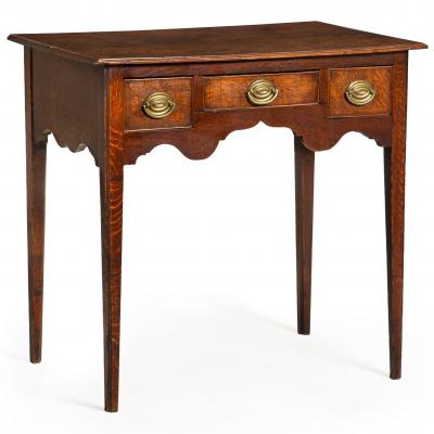 Circa 1780 English George III Patinated Oak Antique Writing Table
