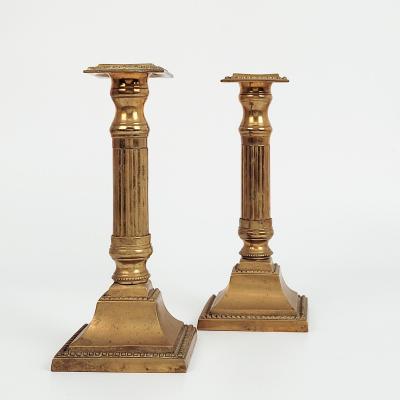 Circa 1780 English Neoclassical Provincial Candlesticks A Pair