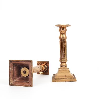 Circa 1780 English Neoclassical Provincial Candlesticks A Pair