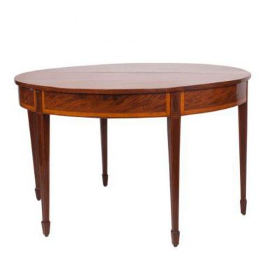 Circa 1780 Georgian English Mahogany Demi Lune Table