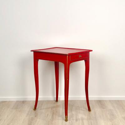 Circa 1780 Louis XV Red Lacquered Side Table France