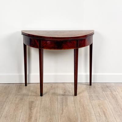 Circa 1790 George III Demilune Game Table England