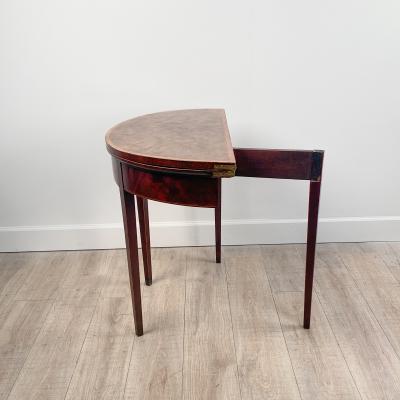 Circa 1790 George III Demilune Game Table England
