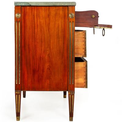 Circa 1790 Swedish Gustavian Marble Top Mahogany Desk Commode Chest
