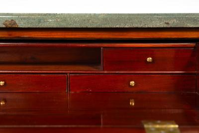 Circa 1790 Swedish Gustavian Marble Top Mahogany Desk Commode Chest