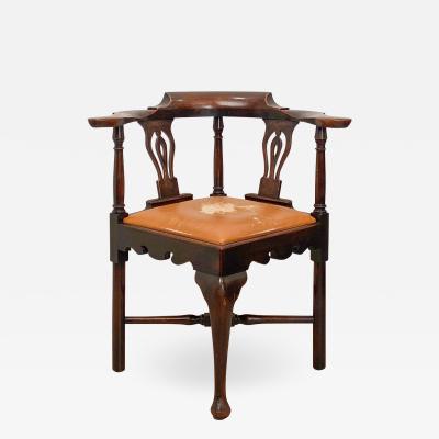 Circa 1800 English Georgian Mahogany Corner Chair