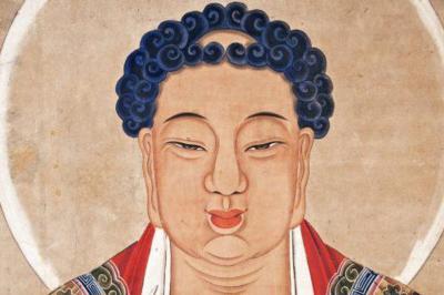 Circa 1800 Mid Ching Dynasty Painting of Buddha
