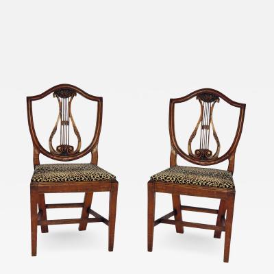 Circa 1800s Italian Neoclassical Side Chairs A Pair