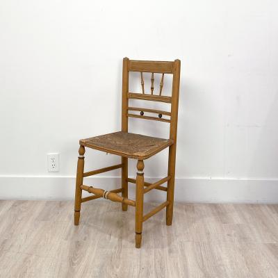 Circa 1810 English Regency Rush Seat Painted Chair