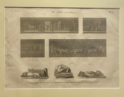 Circa 1810 Engraving of Ancient Egyptian Art Artifacts France