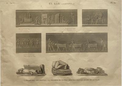 Circa 1810 Engraving of Ancient Egyptian Art Artifacts France