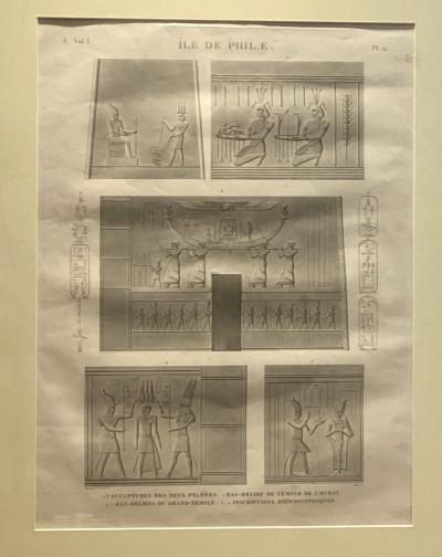 Circa 1810 Large Engraving of an Egyptian Monument France