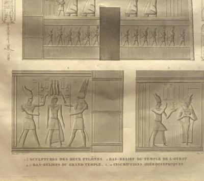 Circa 1810 Large Engraving of an Egyptian Monument France