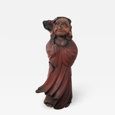 Circa 1820 Edo Period Statue of Bodhidharma Japan