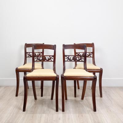 Circa 1820 Regency Period Mahogany Chairs England Set of 4
