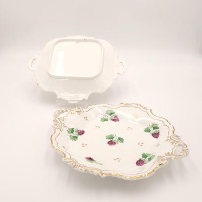 Circa 1830 English Porcelain Gilt Dessert Serving Pedestals A Pair