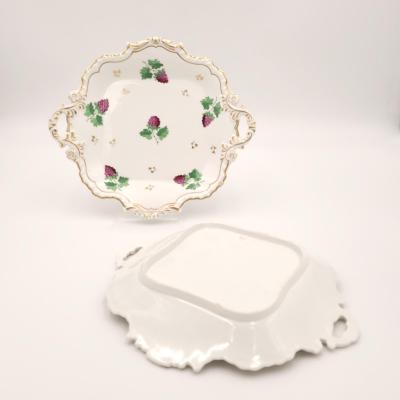 Circa 1830 English Porcelain Gilt Dessert Serving Pedestals A Pair