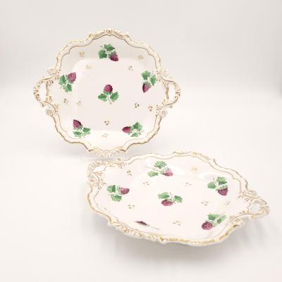 Circa 1830 English Porcelain Gilt Dessert Serving Pedestals A Pair
