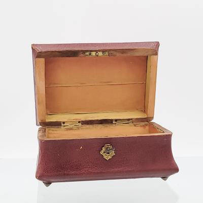 Circa 1830 Leather and Gilt Tea Caddy England