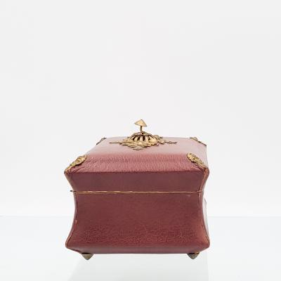 Circa 1830 Leather and Gilt Tea Caddy England