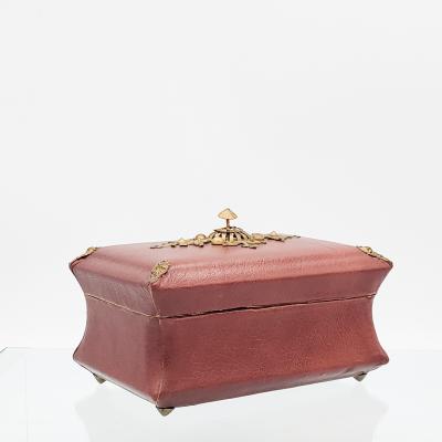 Circa 1830 Leather and Gilt Tea Caddy England