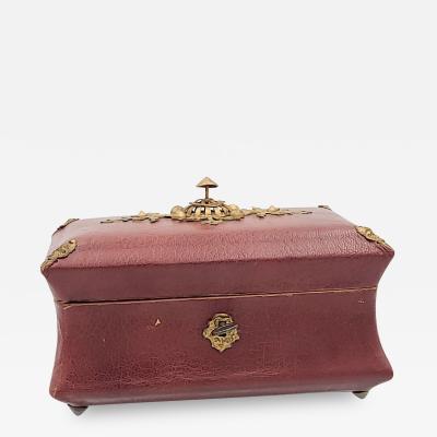 Circa 1830 Leather and Gilt Tea Caddy England