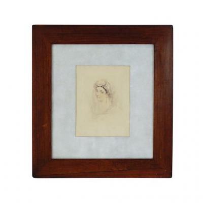 Circa 1830 Woman In Turban Drawing