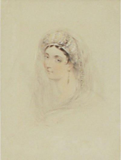 Circa 1830 Woman In Turban Drawing