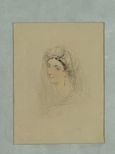 Circa 1830 Woman In Turban Drawing
