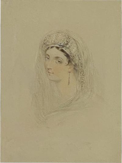 Circa 1830 Woman In Turban Drawing