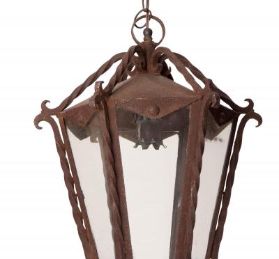 Circa 1850 Italian Wrought Iron Lantern