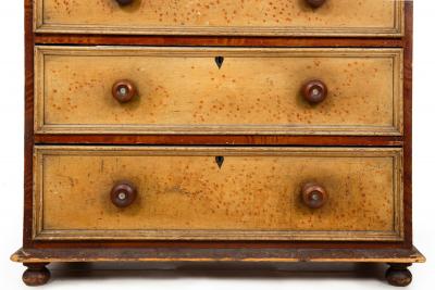 Circa 1850s English Grain Painted Antique Chest of Drawers Dresser