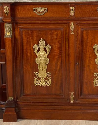 Circa 1880 Belle Epoque Second Empire Server with Marble and Ormolu France