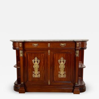 Circa 1880 Belle Epoque Second Empire Server with Marble and Ormolu France