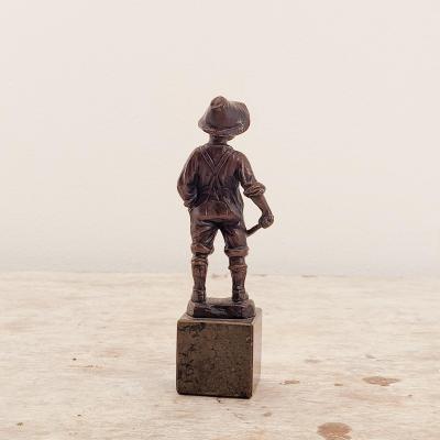 Circa 1880 Bronze of a Young Boy on Marble Base France