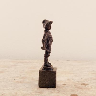 Circa 1880 Bronze of a Young Boy on Marble Base France
