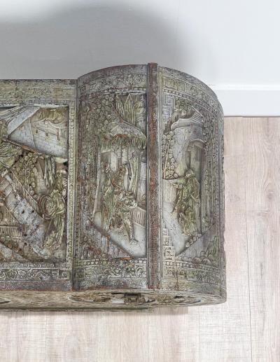 Circa 1880 Carved Camphor Trunk China